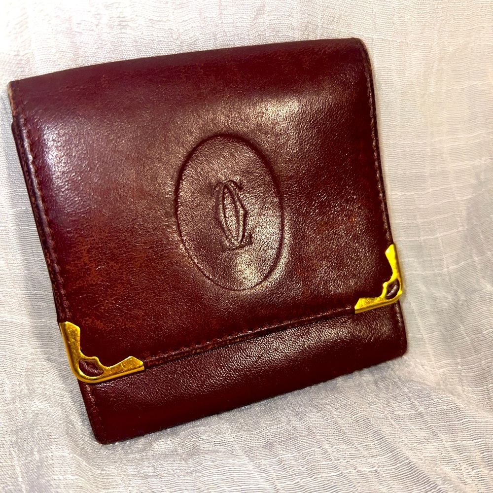 Vintage Cartier Coin Purse - Bordeaux Red
Calfskin Leather